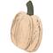 10.5" Small White Wooden Fall Harvest Pumpkin with Stem